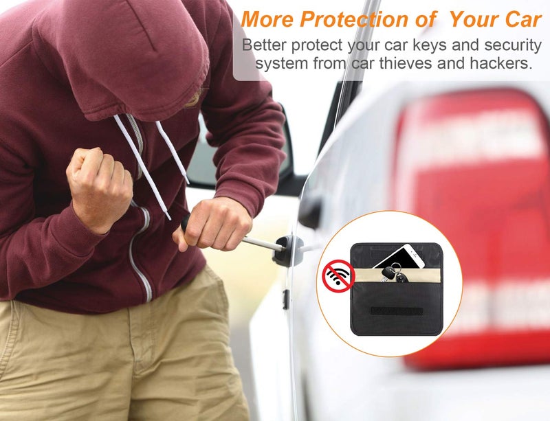 No Snooping Allowed Faraday Key Fob Protector (2 Pack), Premium Faraday Bag/Pouch, Car Key Signal Blocker, Signal Blocking Bag for Cell Phone Privacy P (Black) - Image 4